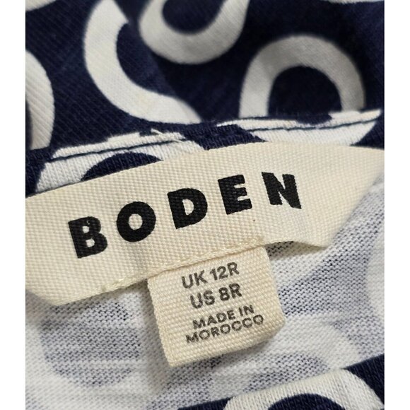 Boden Womens Navy Blue Hoops Florrie Jersey Dress Short Sleeve Boat Neck Size 8R - Picture 8 of 12